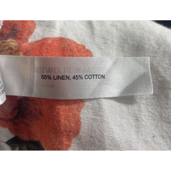 Denim & Flower Mens Small Floral Print Button Up Short Sleeve Shirt Linen Blend - Picture 11 of 11